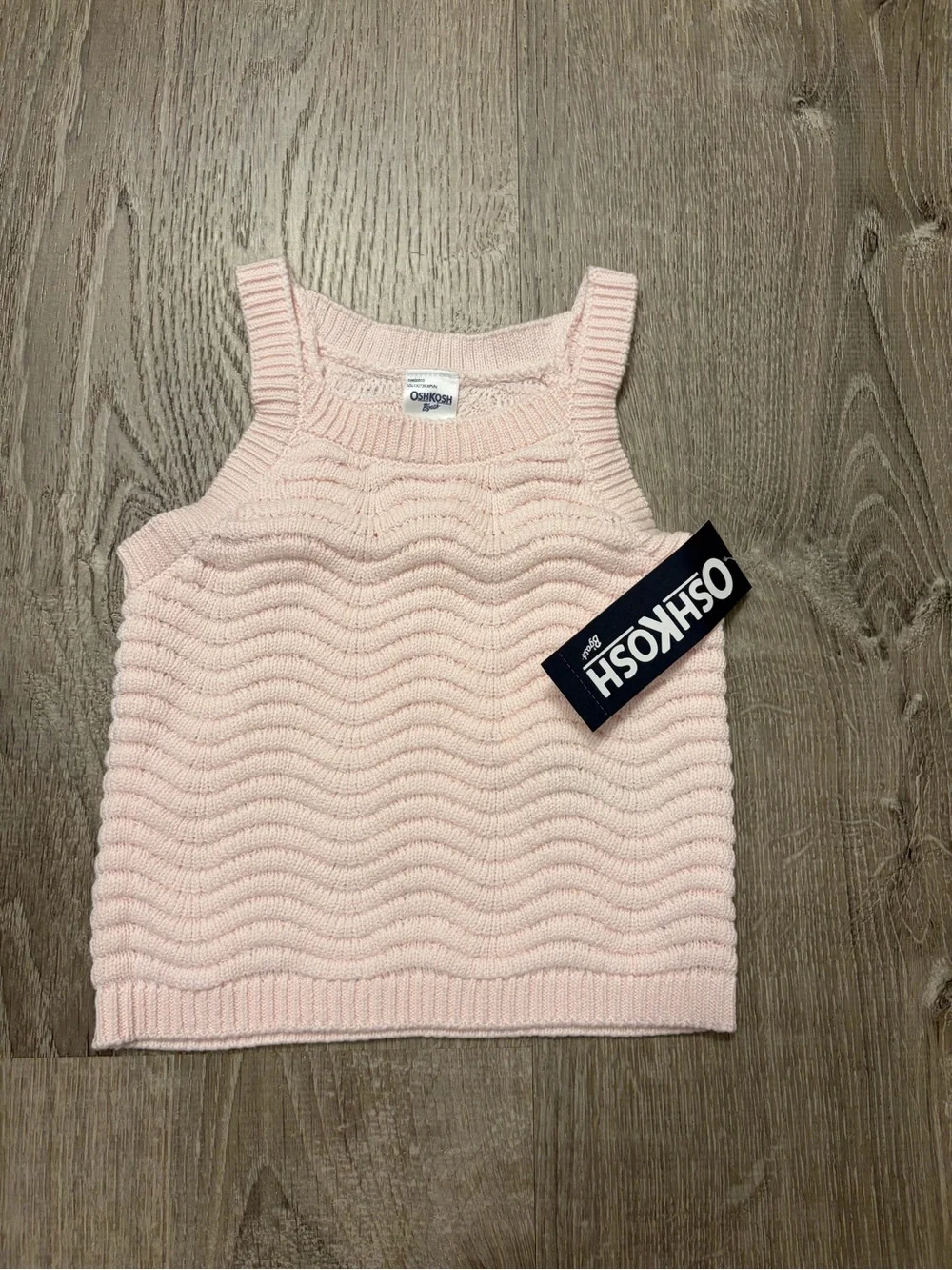 OshKosh B'gosh Light Pink Off-the-Shoulder Knit Tank Sweater- NWT